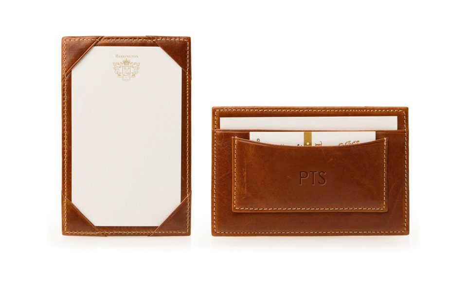 Corporate Pocket Jotter - British Tan Florentine Leather