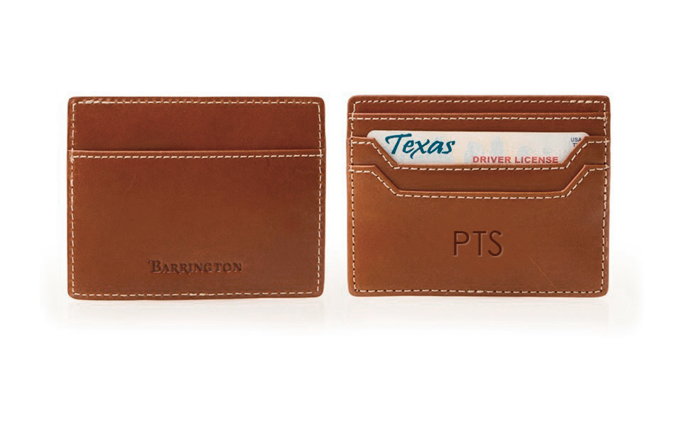 Covington Slim Card Case - British Tan Florentine Leather