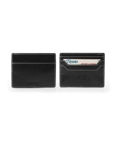 Covington Slim Card Case - Black Florentine Leather