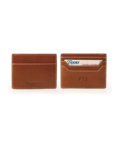 Covington Slim Card Case - British Tan Florentine Leather