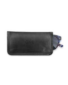 Glasses Case - Black Florentine Leather