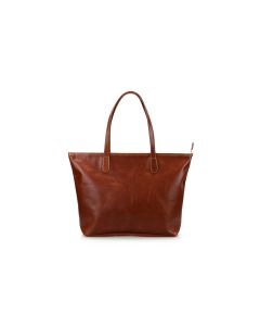 Savannah Zippered Tote - British Tan Florentine Leather