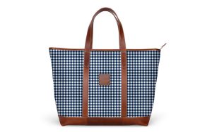 St. Charles Zippered Yacht Tote - Leather Patch