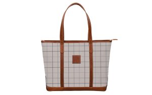 Tilly Trolley Sleeve Tote - Leather Patch