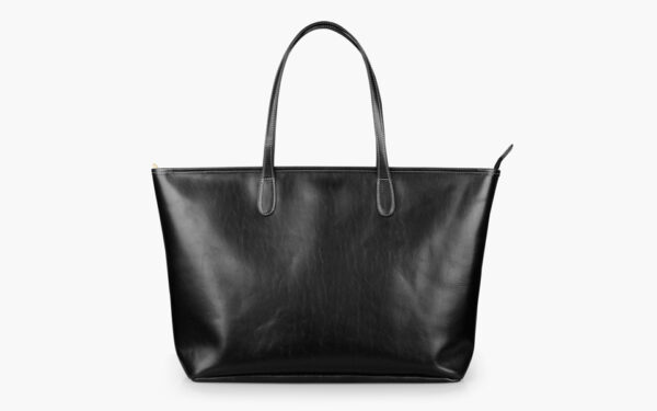 St. Anne Zippered Tote - Black Florentine Leather