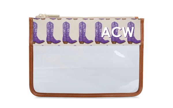 Clear Katie Pouch - Gameday - Printed Monogram