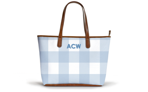 Savannah Zippered Tote - Cloud Buffalo Check