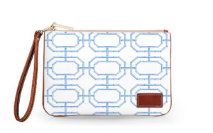 Everyday Essentials Pouch with Wristlet - Fenwick Fields - Leather Patch