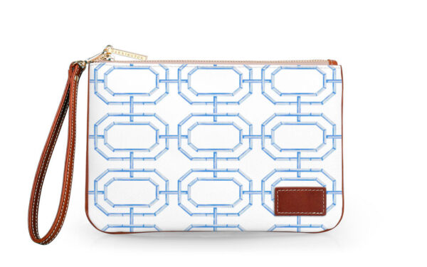 Everyday Essentials Pouch with Wristlet - Fenwick Fields - Leather Patch