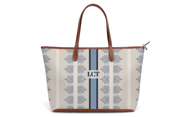 St. Anne Zippered Tote - Heron Batik Stripe