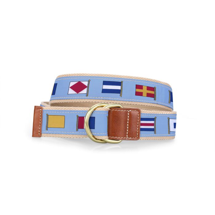 Barrington D-Ring Belt - Nautical Flags