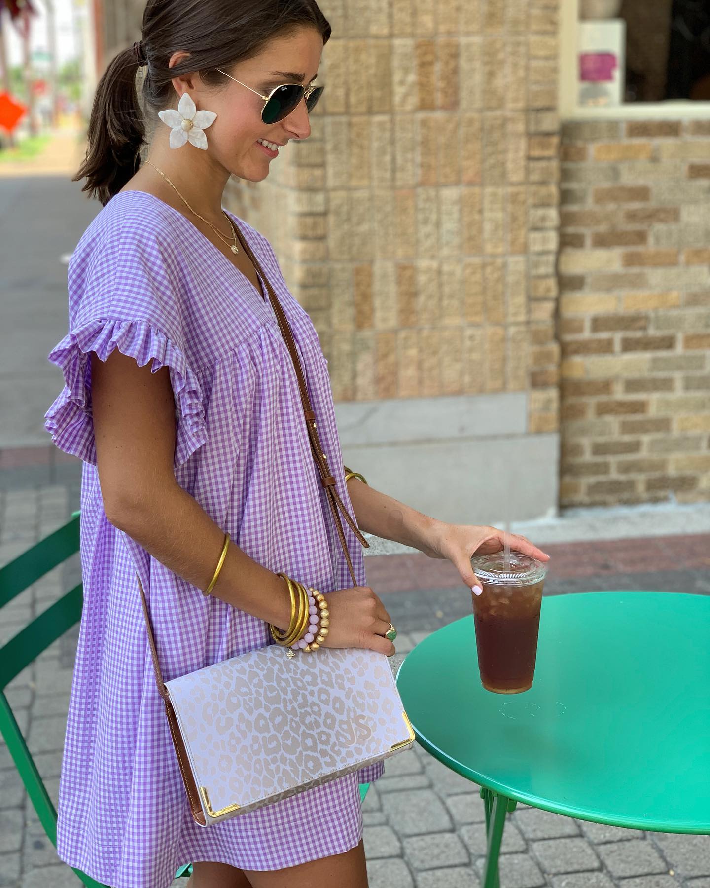 Summer outfit small leopard print clutch