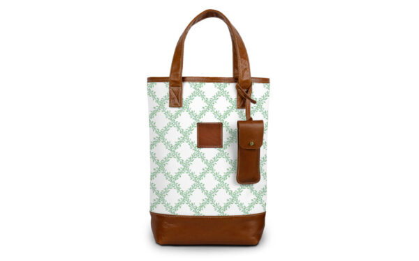 Westport Wine Tote - Fenwick Fields - Leather Patch