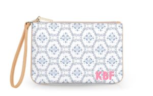 Everyday Essentials Pouch with Wristlet - Fenwick Fields - Printed Monogram